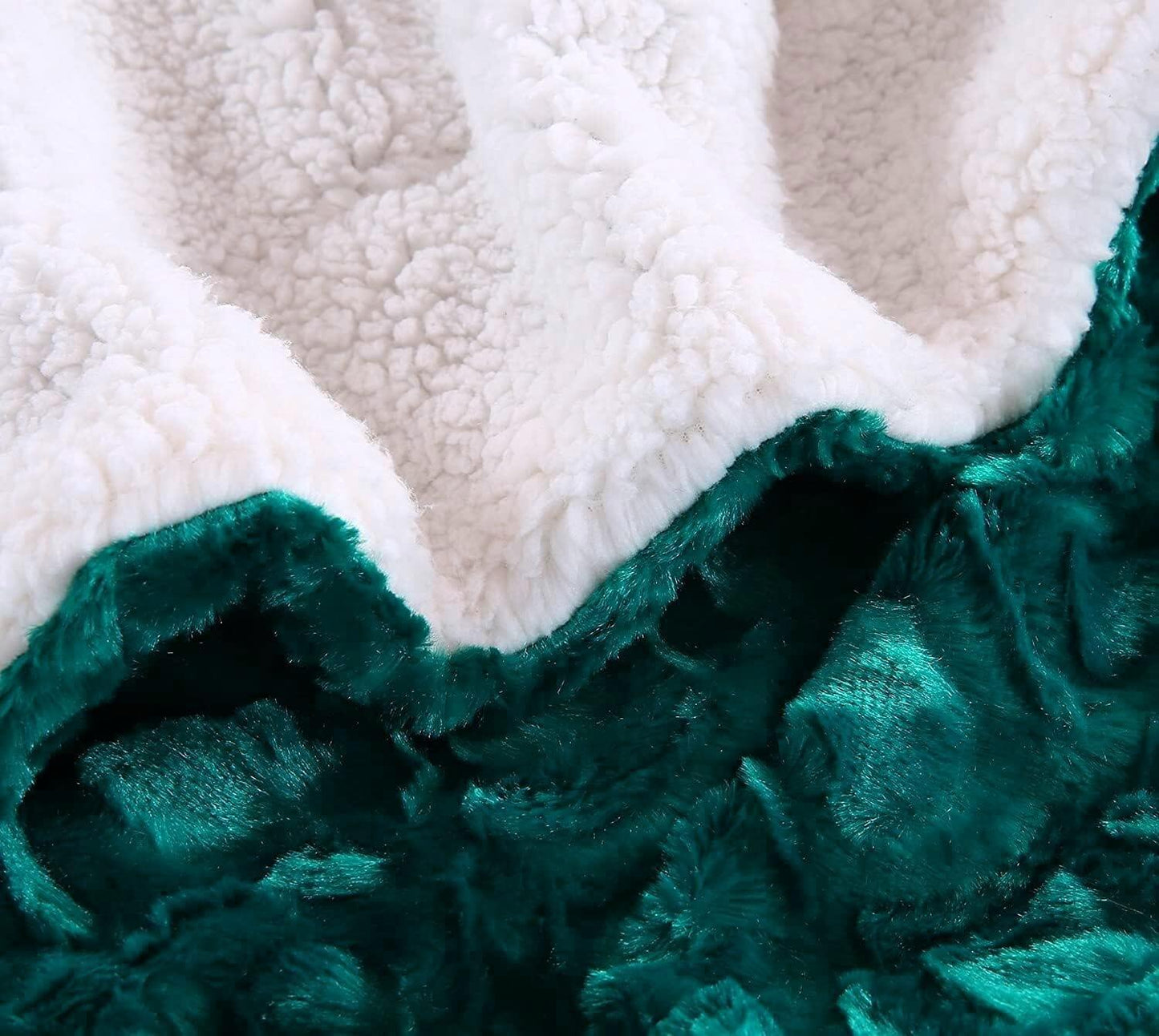 DaDa Bedding Mermaid Scales Emerald Green Blue w/ Sherpa Backside Faux