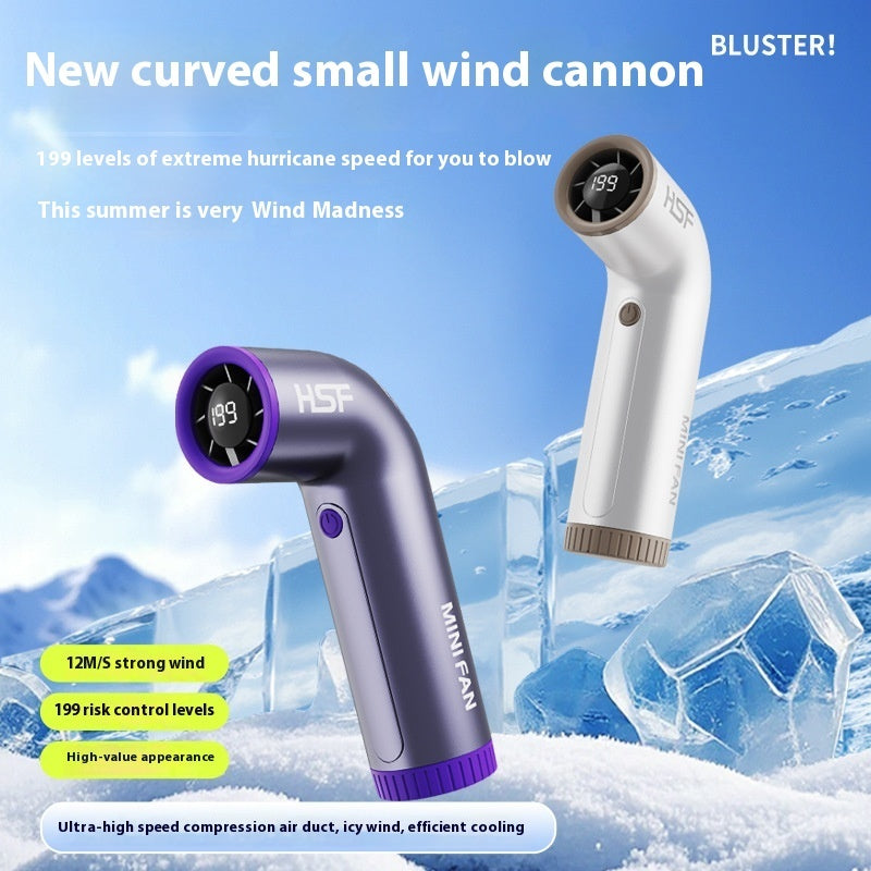 High-speed Portable Fan Little Turbine Digital Display Charging Long