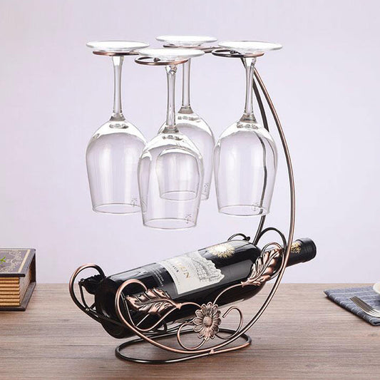 Copper Wine Rack Hanging Wine Glass Holder Bar Stand Bracket
