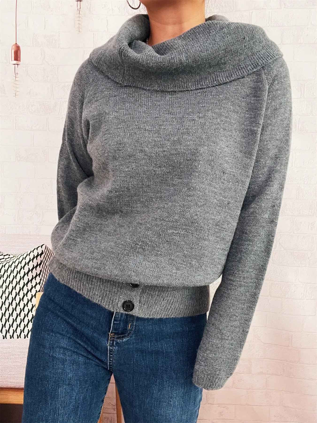 Striped Turtleneck Long Sleeve Sweater