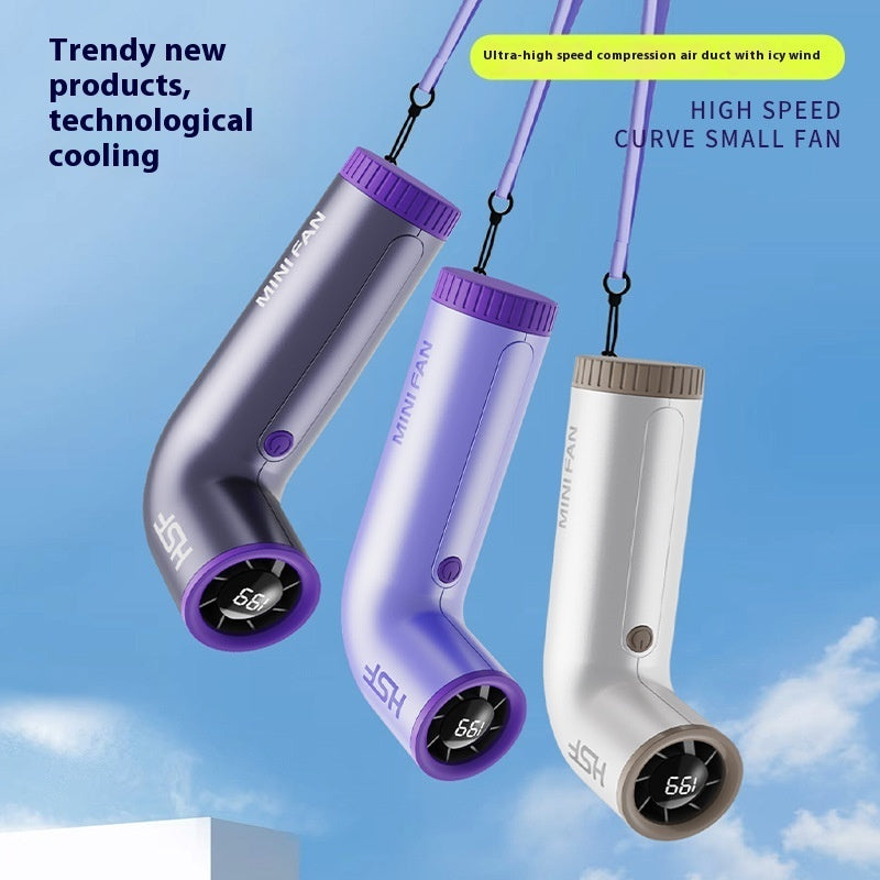 High-speed Portable Fan Little Turbine Digital Display Charging Long