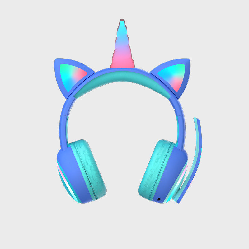 Wireless Kids Headphones with Cat Ears Crown Design