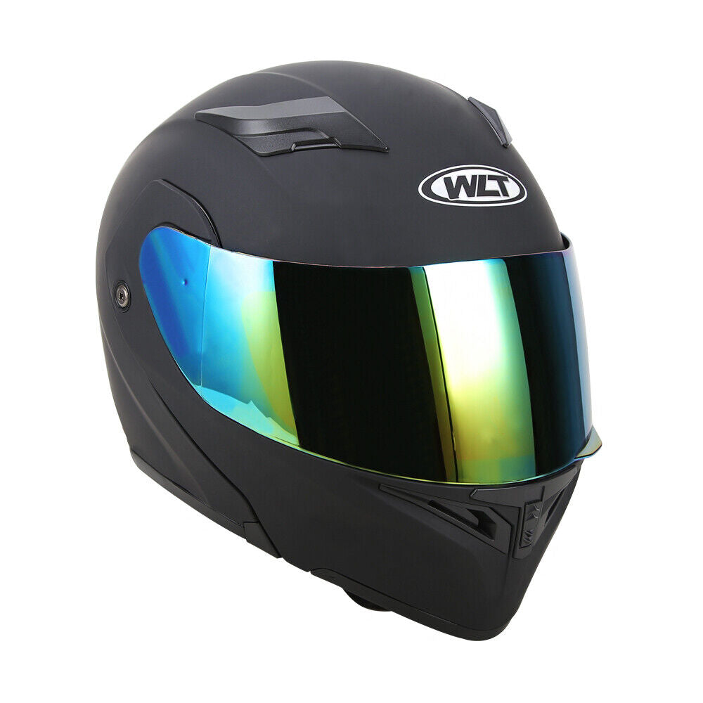 Flip-Up Dual Shield Motorcycle Helmet with Tinted Visor Modular Design