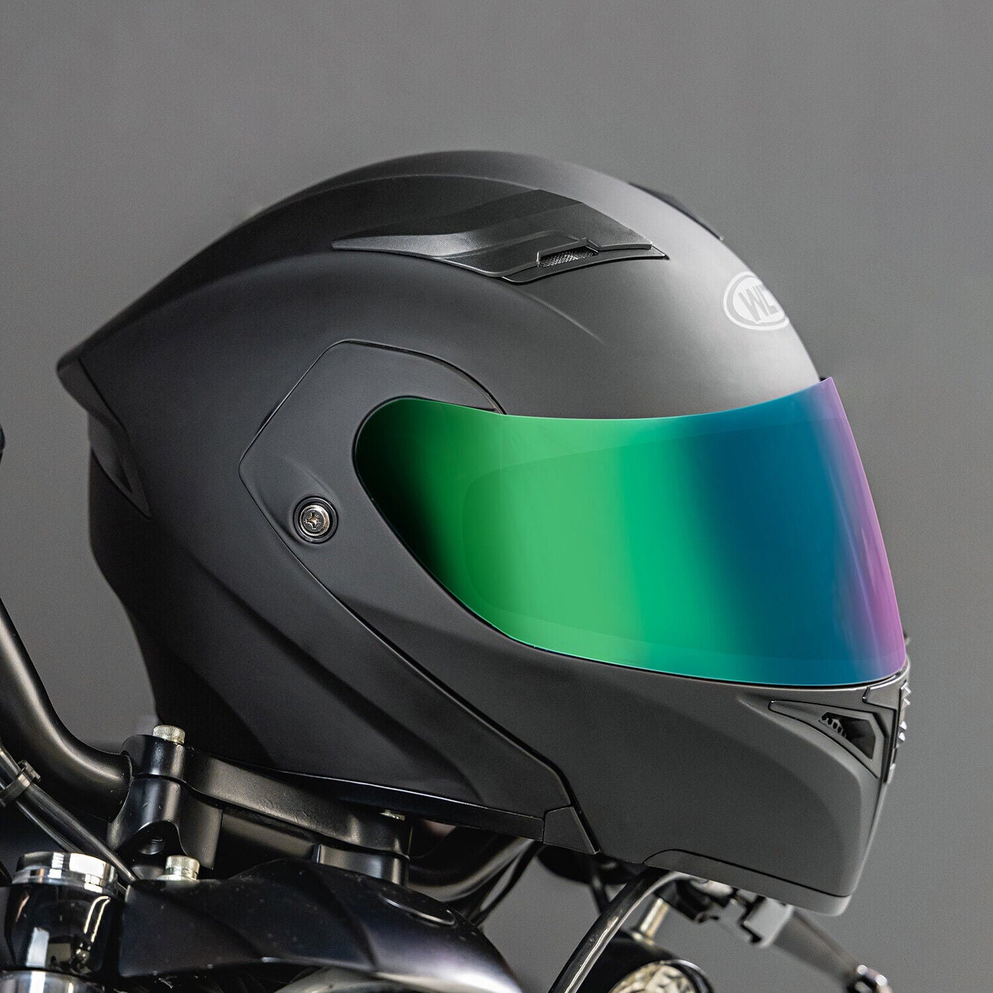 Flip-Up Dual Shield Motorcycle Helmet with Tinted Visor Modular Design