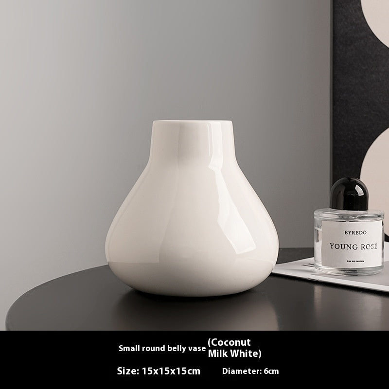 Ceramic Round Belly French High Sense Decorative Household Vases