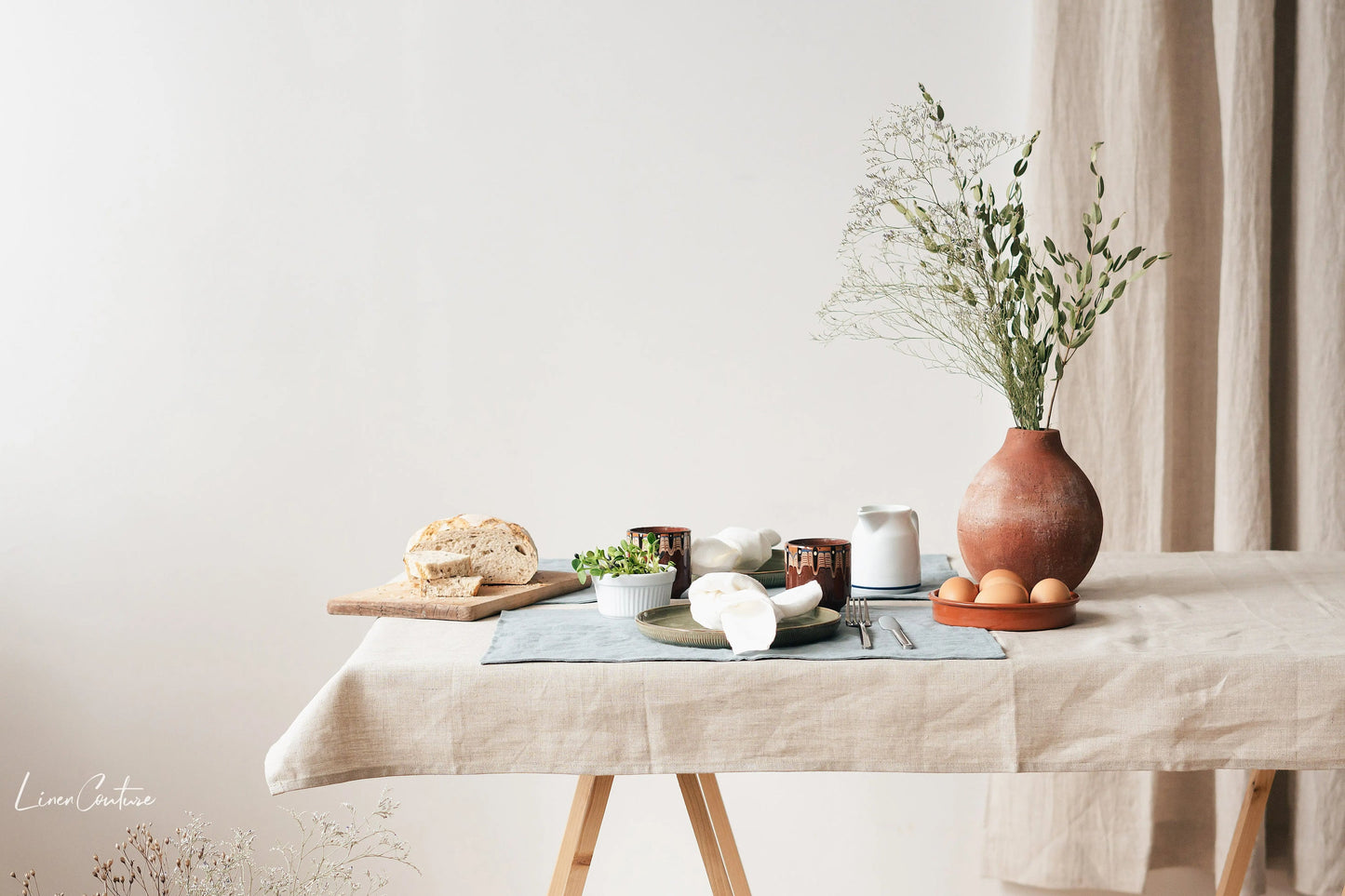 Set of linen coasters