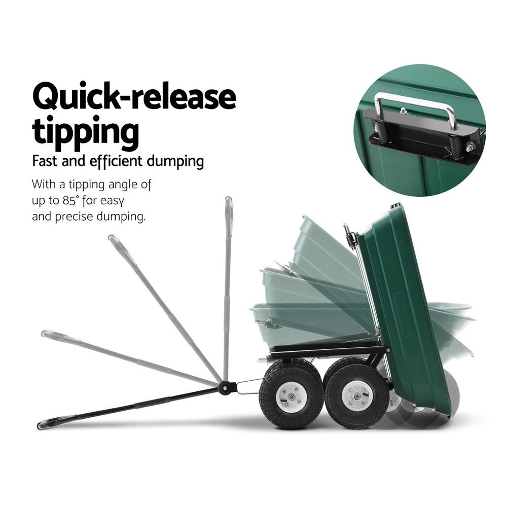 Gardeon Garden Cart Dump 270kg Hand Trailer Trolley Wagon Wheelbarrow