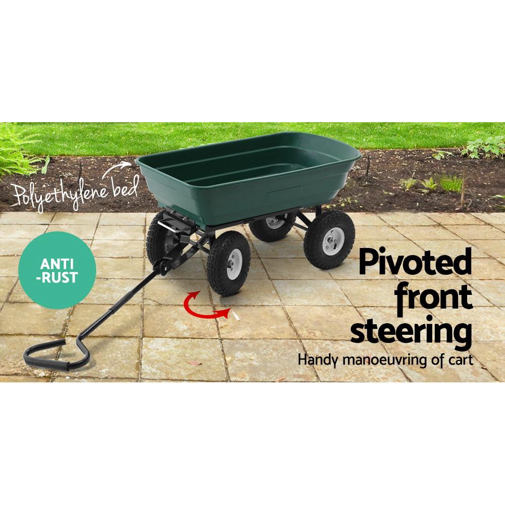 Gardeon Garden Cart Dump 270kg Hand Trailer Trolley Wagon Wheelbarrow