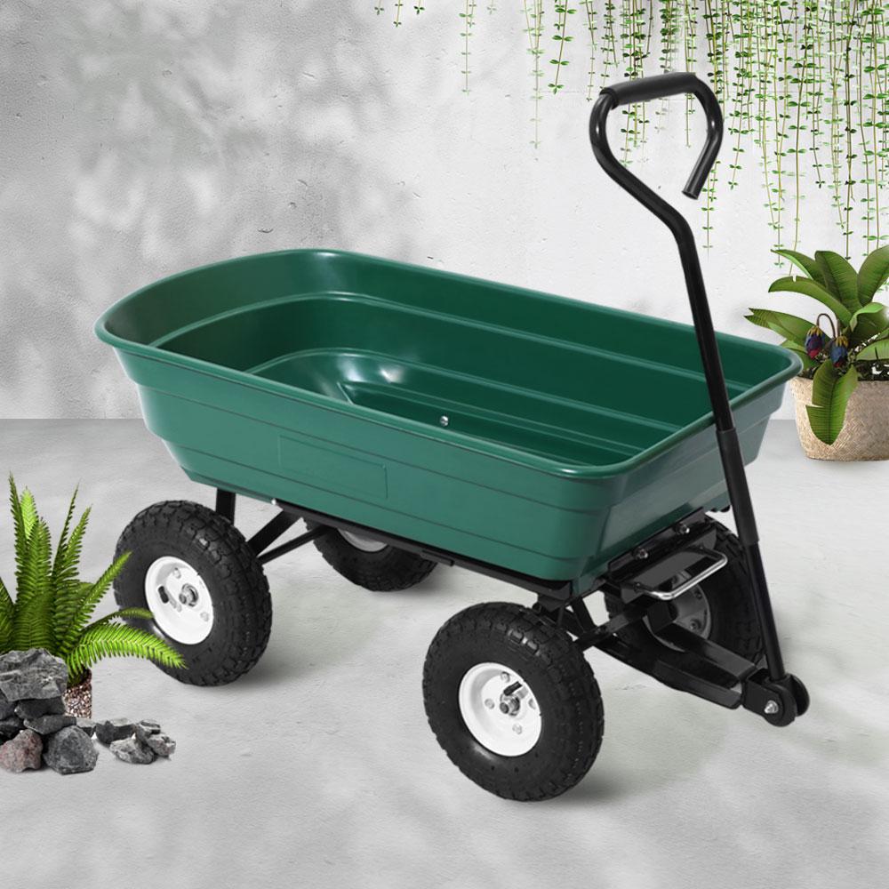 Gardeon Garden Cart Dump 270kg Hand Trailer Trolley Wagon Wheelbarrow