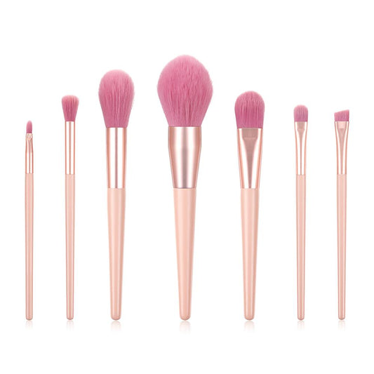 7pcs Nude Pink Makeup Brushes Kit Beauty Make Up Tool Loose Powder