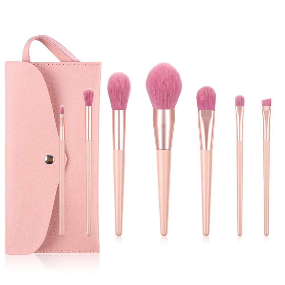 7pcs Nude Pink Makeup Brushes Kit Beauty Make Up Tool Loose Powder