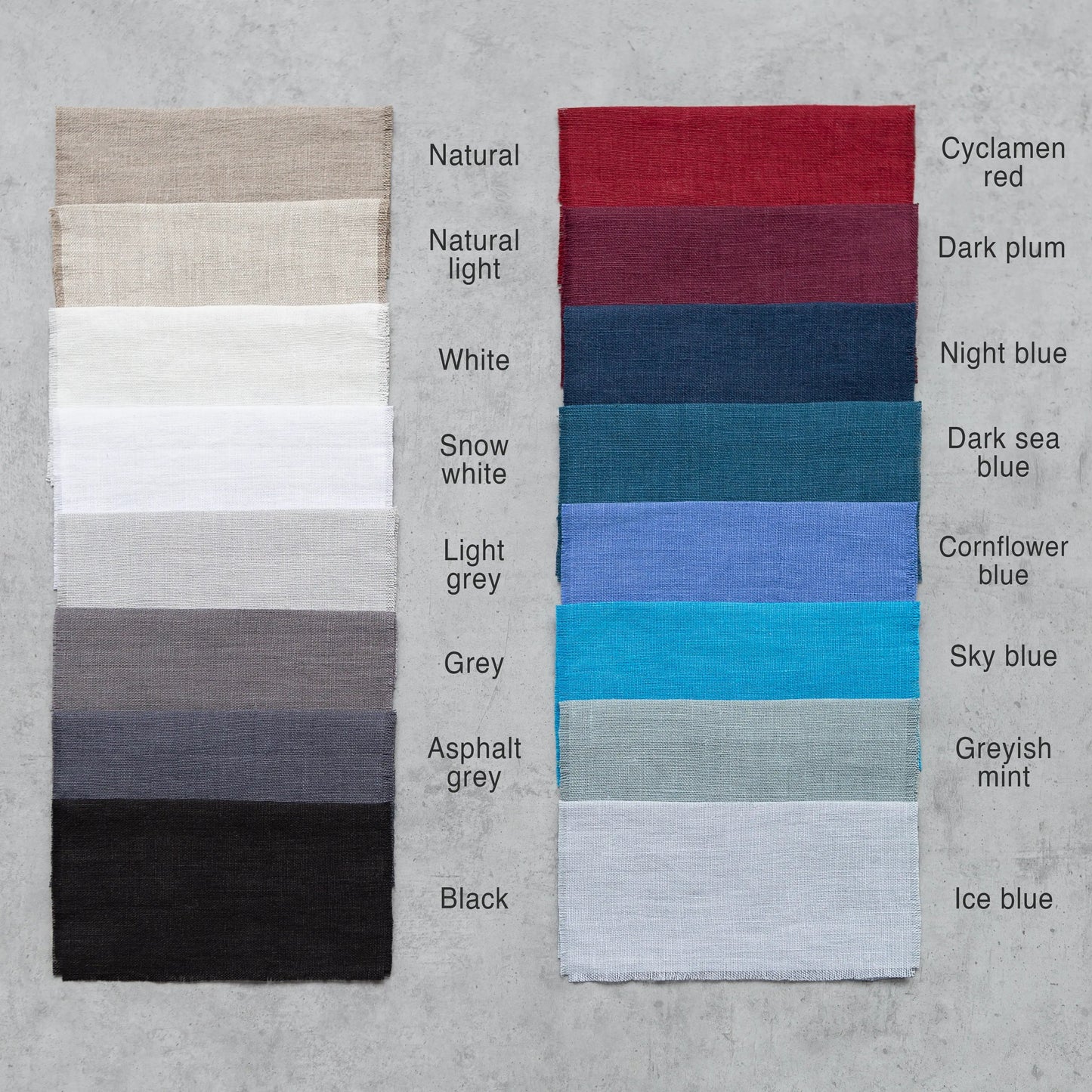 Set of linen coasters