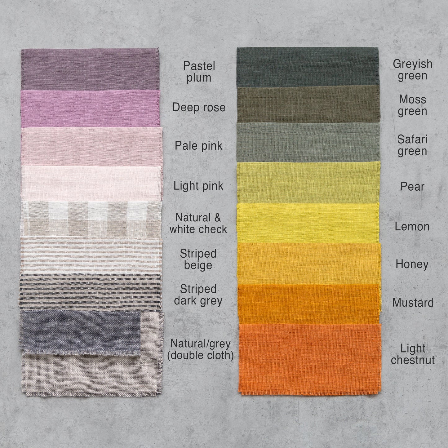 Set of linen coasters