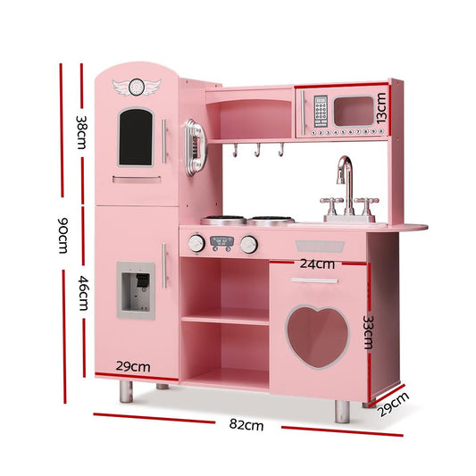 Kids Kitchen Play Set Wooden Pretend Toys Cooking Children