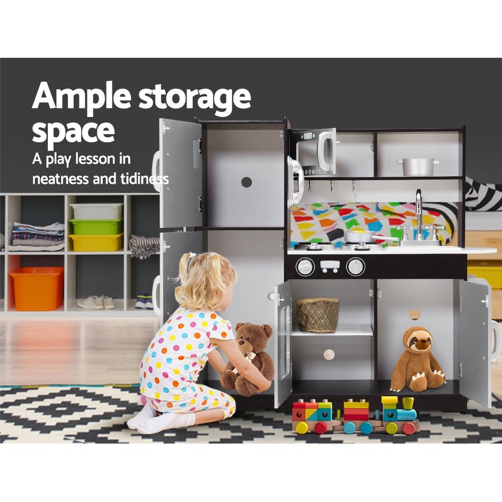 Kids Kitchen Play Set Wooden Pretend Toys Cooking Children Stove