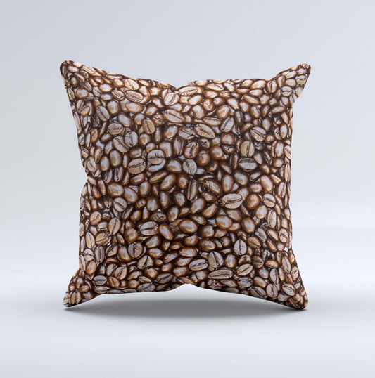 Coffee Beans Ink-Fuzed Decorative Throw Pillow