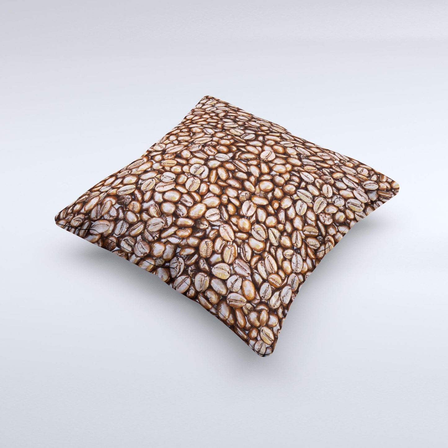 Coffee Beans Ink-Fuzed Decorative Throw Pillow