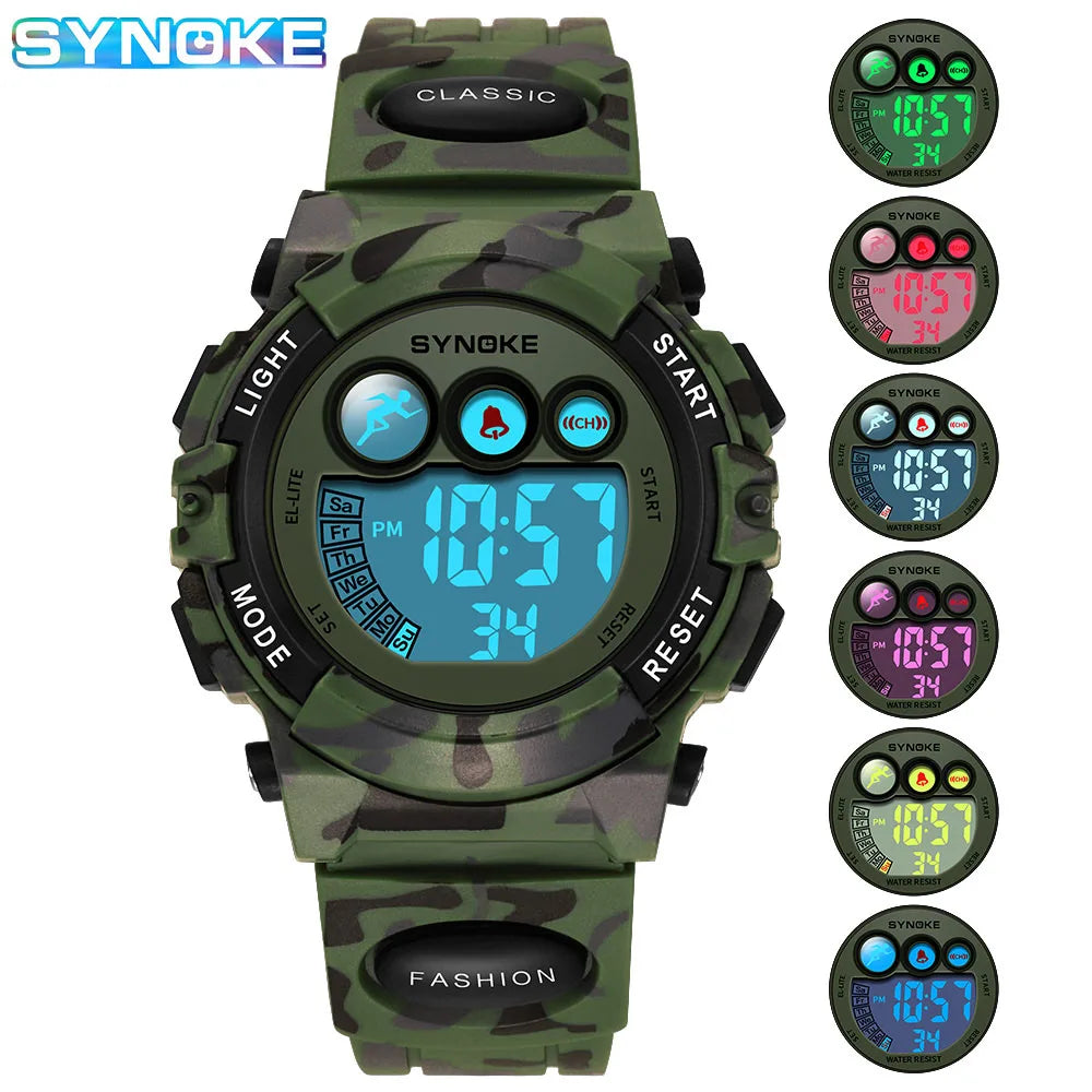 SYNOKE Student Sport Watches For Kids Colorful Electronic Watches 50M