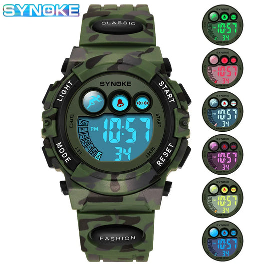 SYNOKE Student Sport Watches For Kids Colorful Electronic Watches 50M