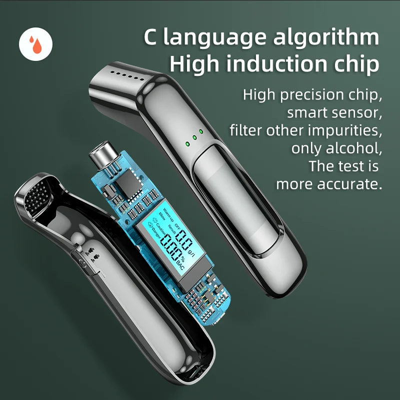 Portable Breathalyzer Professional Breath Alcohol Tester LCD Display