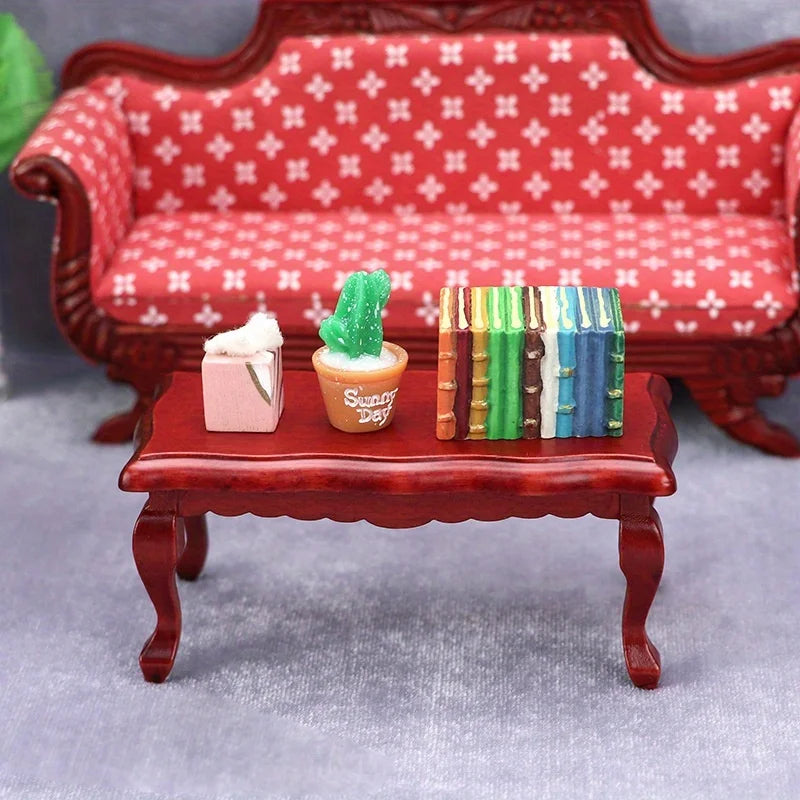 Mini Miniature Furniture Teatable Coffee Table Doll House Decor Dolls