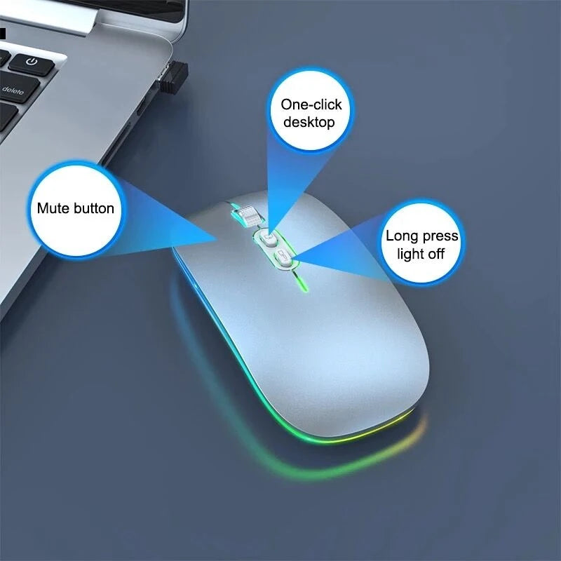 Dual Mode Bluetooth 2.4G Wireless Mouse One-Click Desktop Function