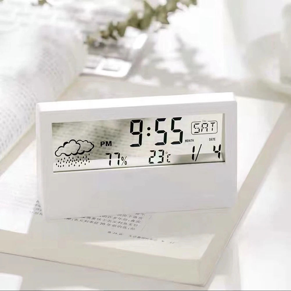 Thermo-Hygrometer Clock Creative Weather Display Electronic Alarm
