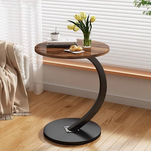 Small apartment light luxury bedside small coffee table round movable