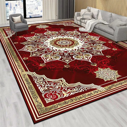 Persian Luxury Retro Red Carpet Living Room Large Size Non-slip Coffee