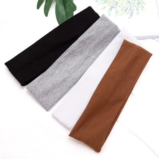 Elastic Cotton HairBand Fashion Headbands for Women Men Solid Running