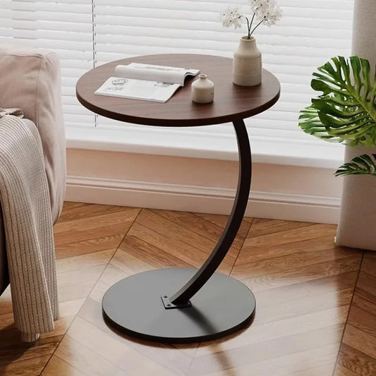 Small apartment light luxury bedside small coffee table round movable