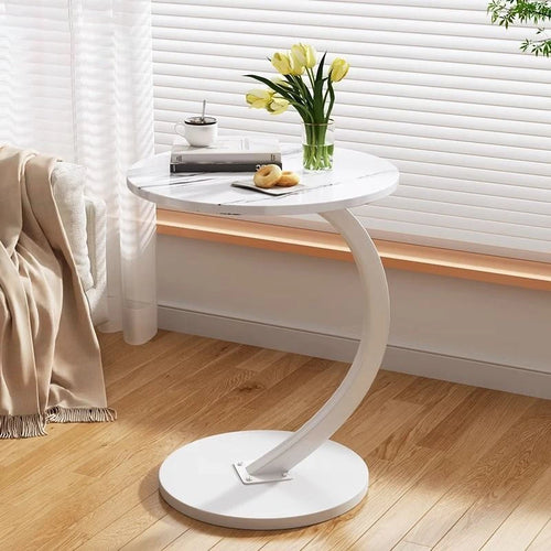 Small apartment light luxury bedside small coffee table round movable