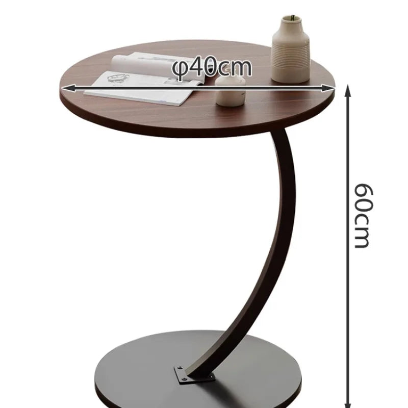 Small apartment light luxury bedside small coffee table round movable