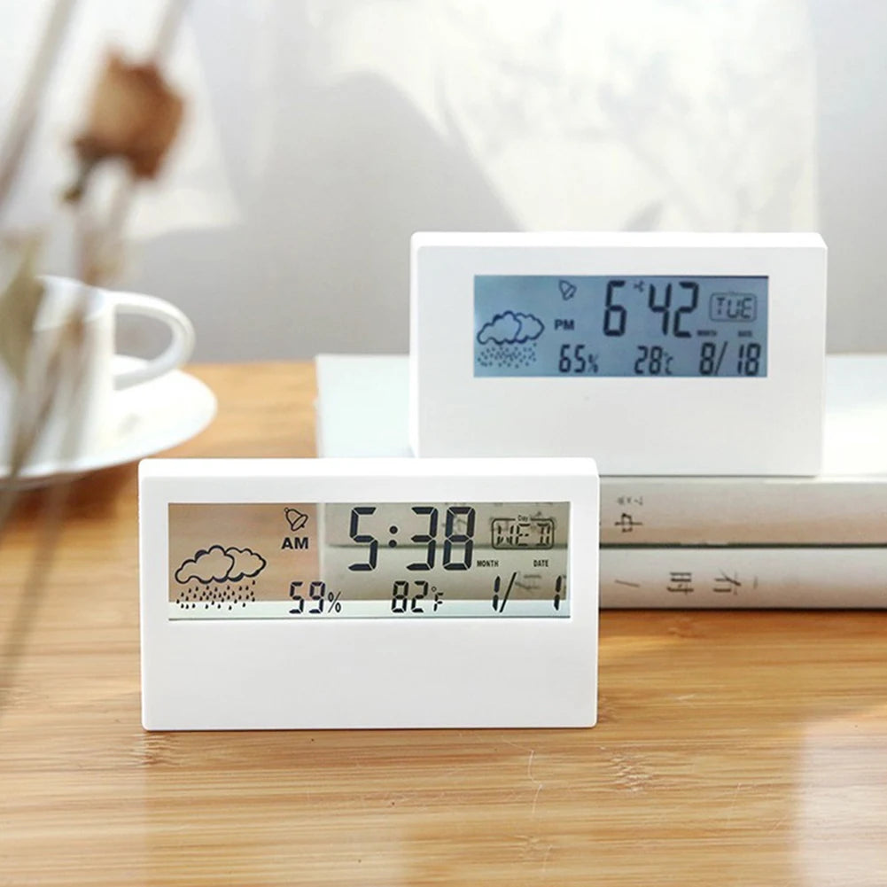 Thermo-Hygrometer Clock Creative Weather Display Electronic Alarm