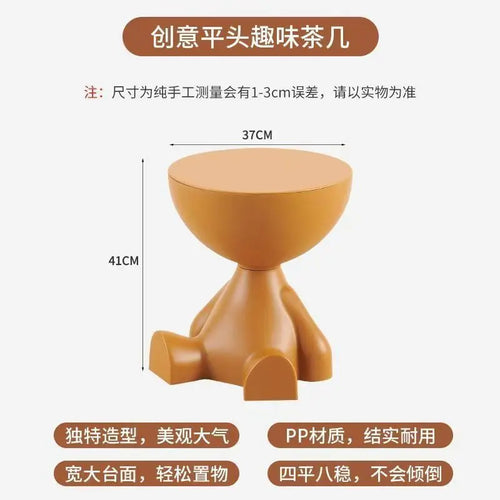 Light Luxury Cartoon Sofa Edge Table Creative Flat Head Coffee Table