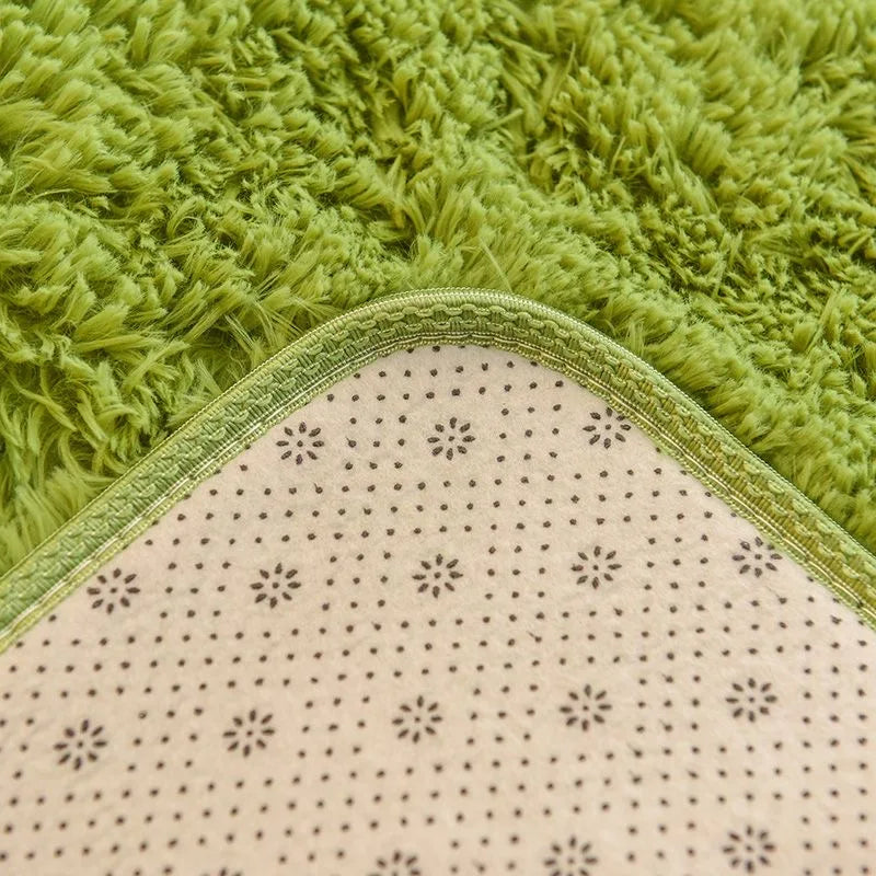 Plush Carpet Living Room Sofa Coffee Table Rug Green Pink Fluffy Soft