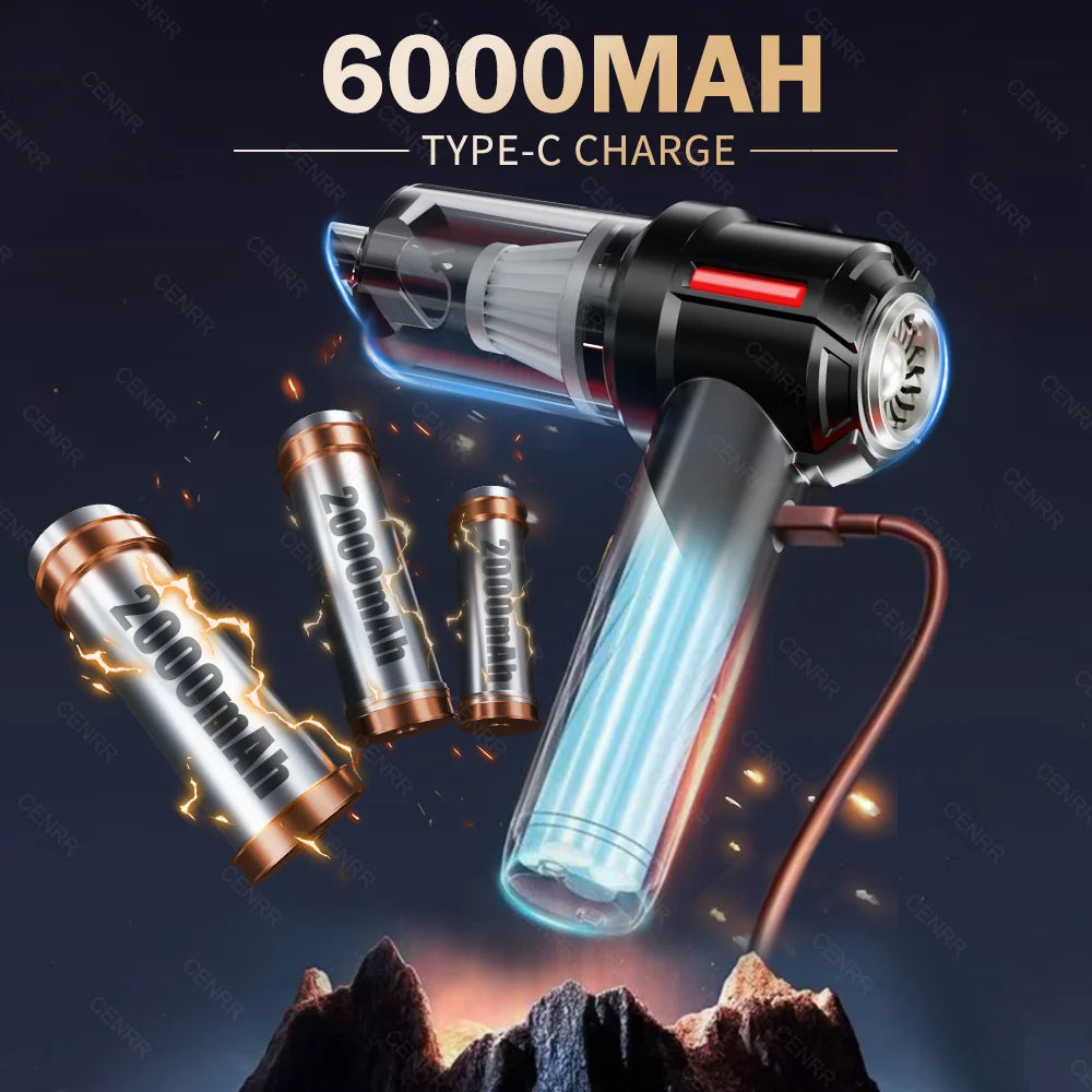 CENRR Car Vacuum Cleaner Mini 998000PA Powerful Cordless Portable