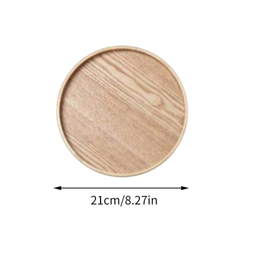Round Wooden Serving Tray 21/27/30cm Wood Platte Decorative Tray for