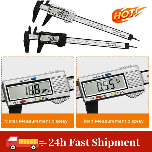 Electronic Digital Caliper Carbon Fiber Dial Vernier Caliper Gauge