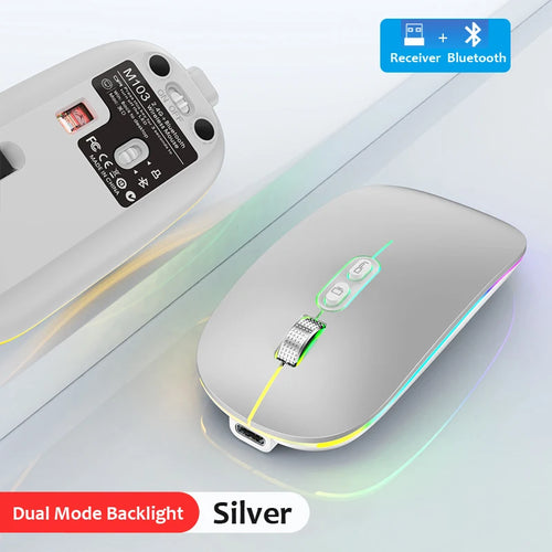 Dual Mode Bluetooth 2.4G Wireless Mouse One-Click Desktop Function