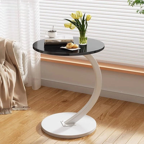 Small apartment light luxury bedside small coffee table round movable