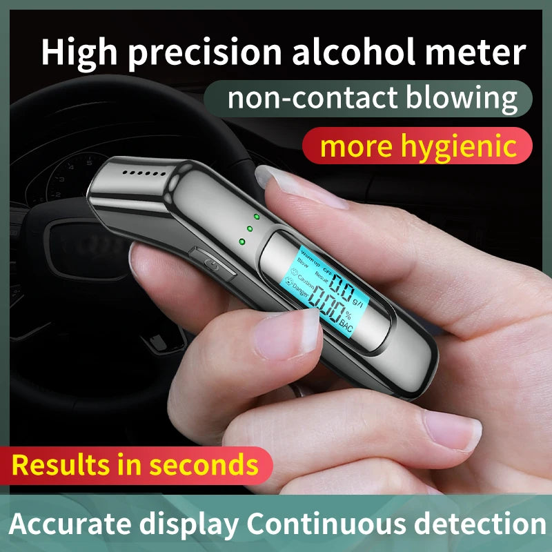 Portable Breathalyzer Professional Breath Alcohol Tester LCD Display