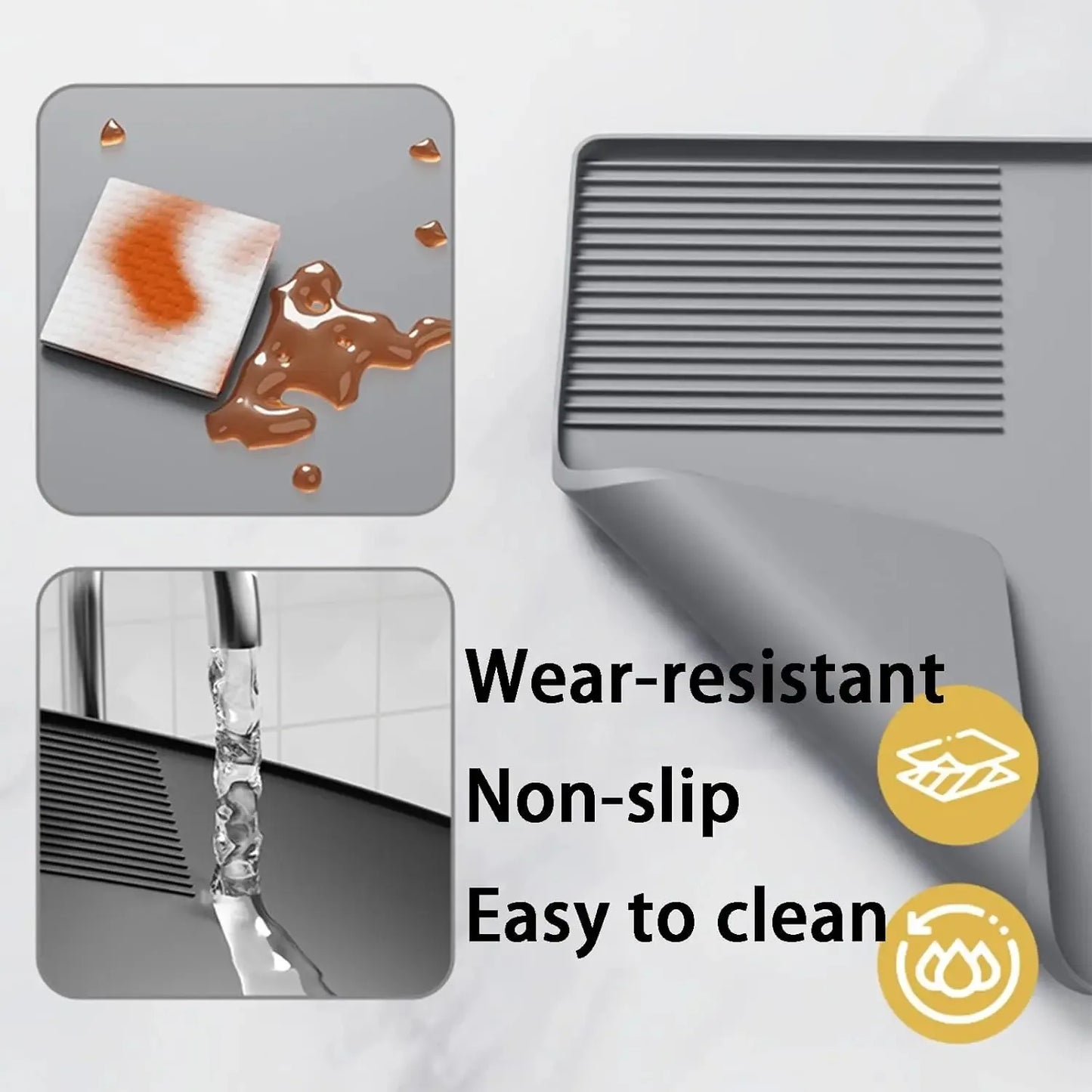 Coffee Machine Silicone Mat Tray Bar Fruits and vegetables Drain Pad