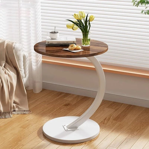 Small apartment light luxury bedside small coffee table round movable