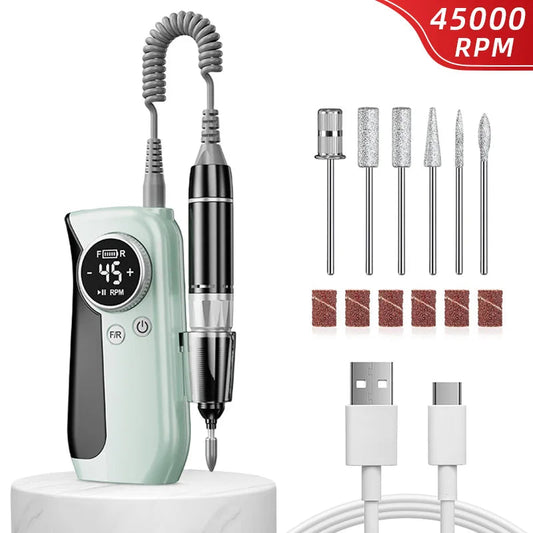 45000RPM Nail Drill Electric Nail Sander With HD LCD Display