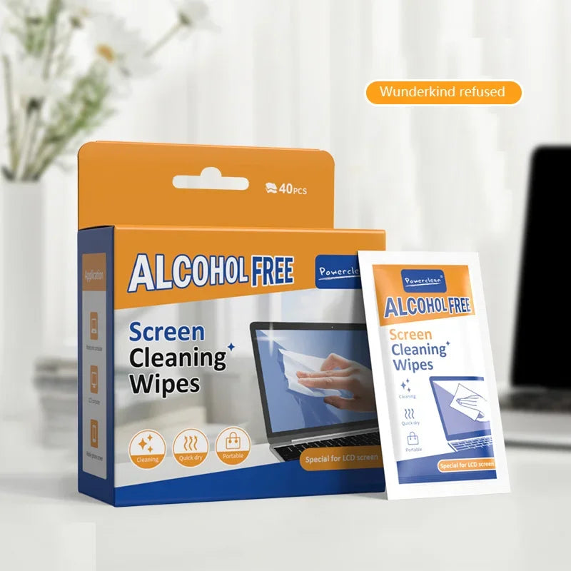 40 Pack PC Cleaners Wipes - Dry and Wet Screen Cleaning Cloths for