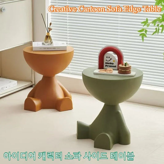 Light Luxury Cartoon Sofa Edge Table Creative Flat Head Coffee Table