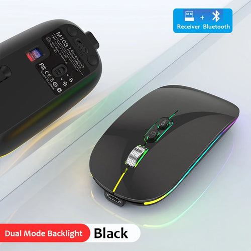 Dual Mode Bluetooth 2.4G Wireless Mouse One-Click Desktop Function