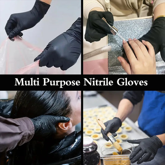 30/50/100PCS Black Nitrile Gloves Household Kitchen Bathroom Cleaning