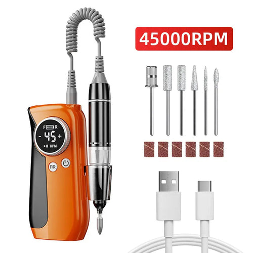 45000RPM Nail Drill Electric Nail Sander With HD LCD Display